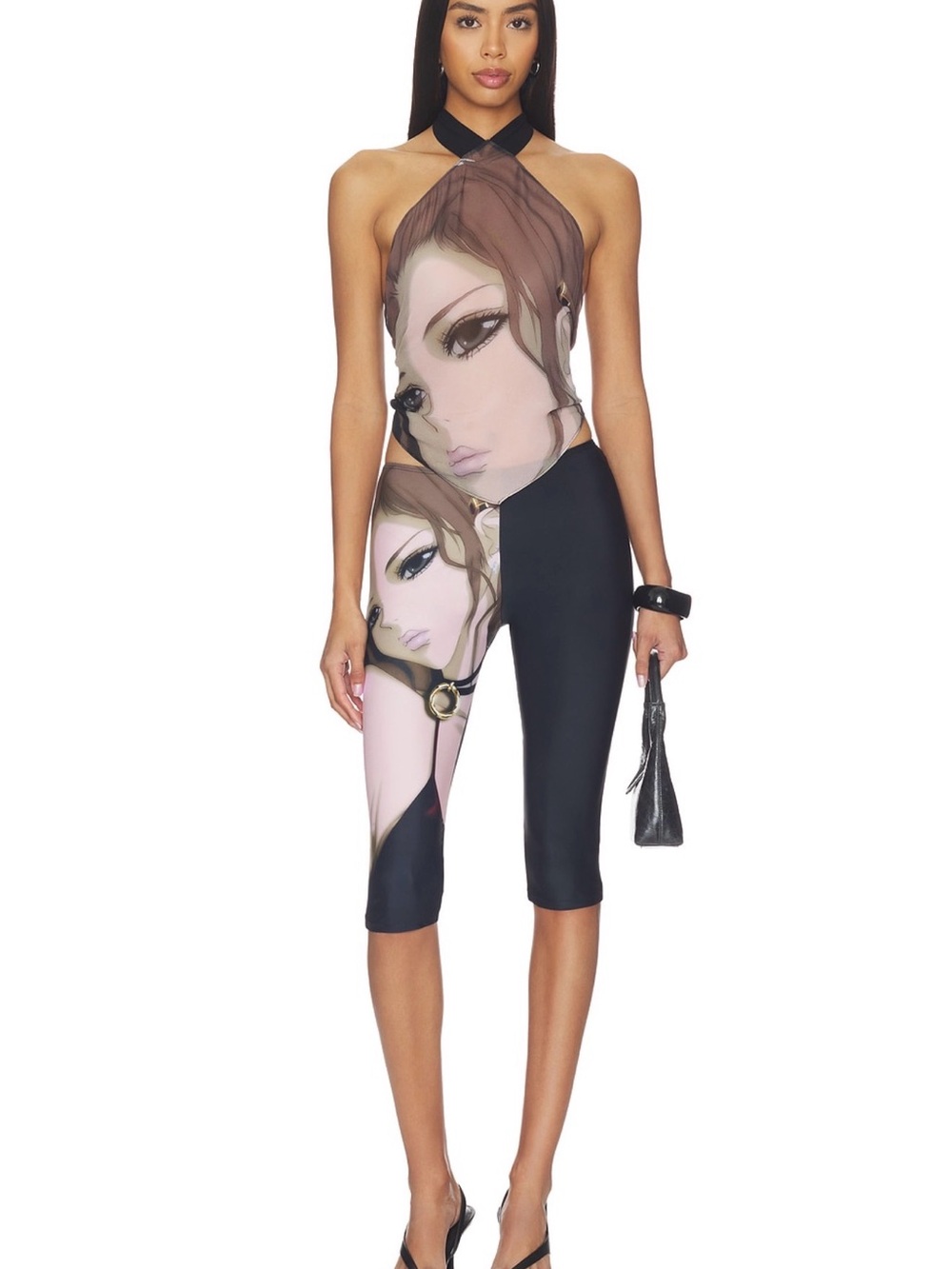 Capri in Anime Print in Pink